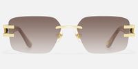 Aurum - Gradient Brown Rimless Sunglasses | Vooglam Angle View