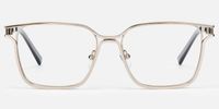 Frenzy - Rectangle Silver Eyeglasses | Vooglam Angle View