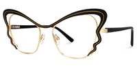 Adonia - Butterfly Black Eyeglasses | Vooglam Front View