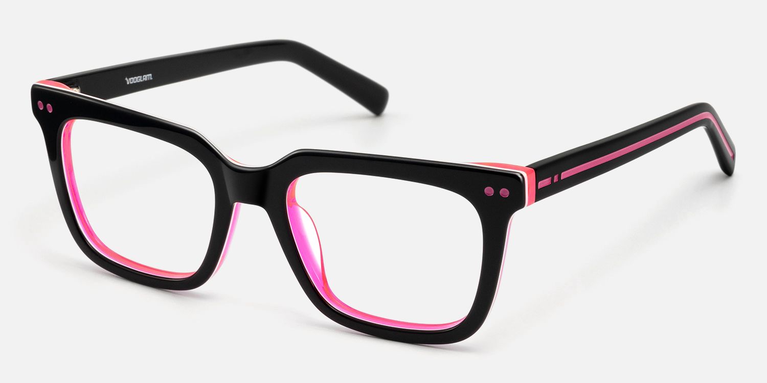 Remix - Chic Rectangle Pink Eyeglasses | Vooglam