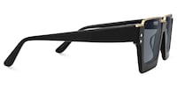 Dardhan - Rectangle Black Sunglasses - 5