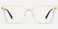 Frenzy - Rectangle Gold Eyeglasses | Vooglam Angle View