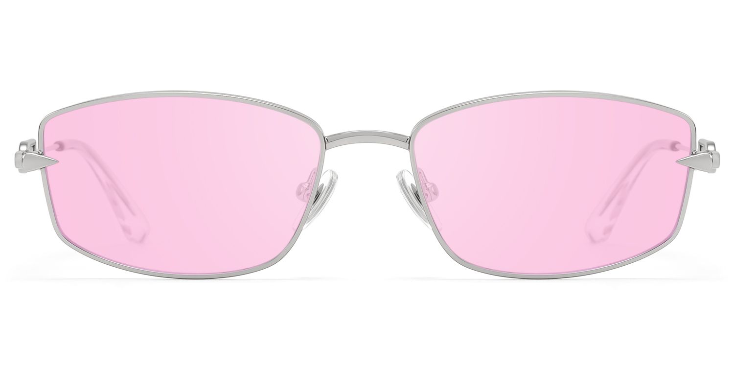 Bladework - Silver Narrow Pink Tint Sunglasses | Vooglam Product Details 1