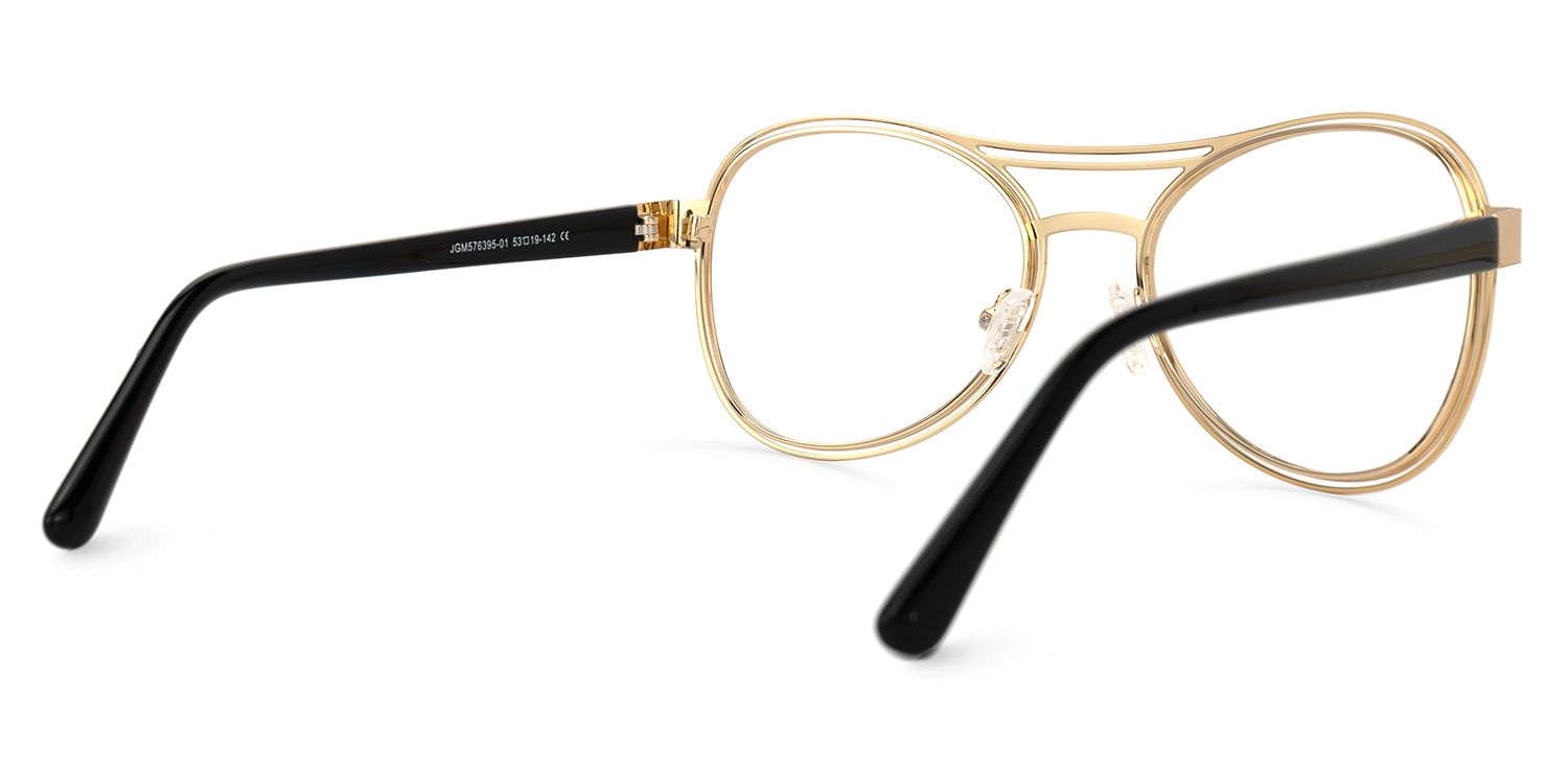 Adjatay - Aviator Gold Eyeglasses | Vooglam Side View