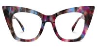 Aelius - Cat Eye Purple/Floral Eyeglasses | Vooglam Angle View
