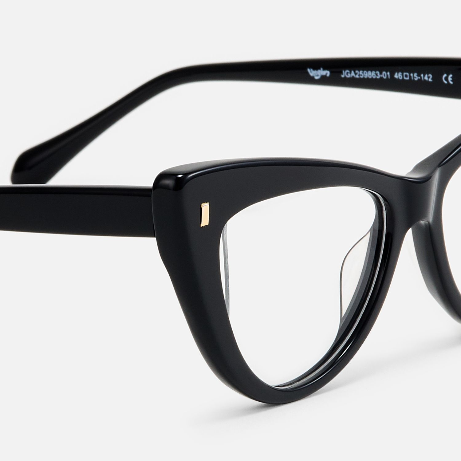 Abelina - Cat Eye Black Eyeglasses | Vooglam Design Details
