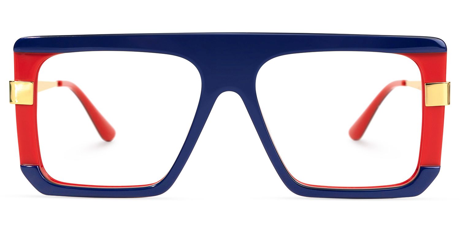 Damiano - Aviator Blue/Red Two-tone Eyeglasses product detail 2