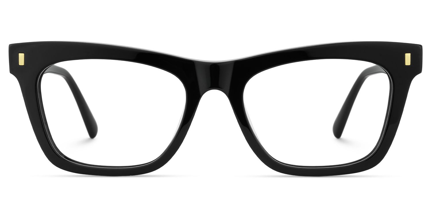 Calico - Square Black Eyeglasses | Vooglam Angle View