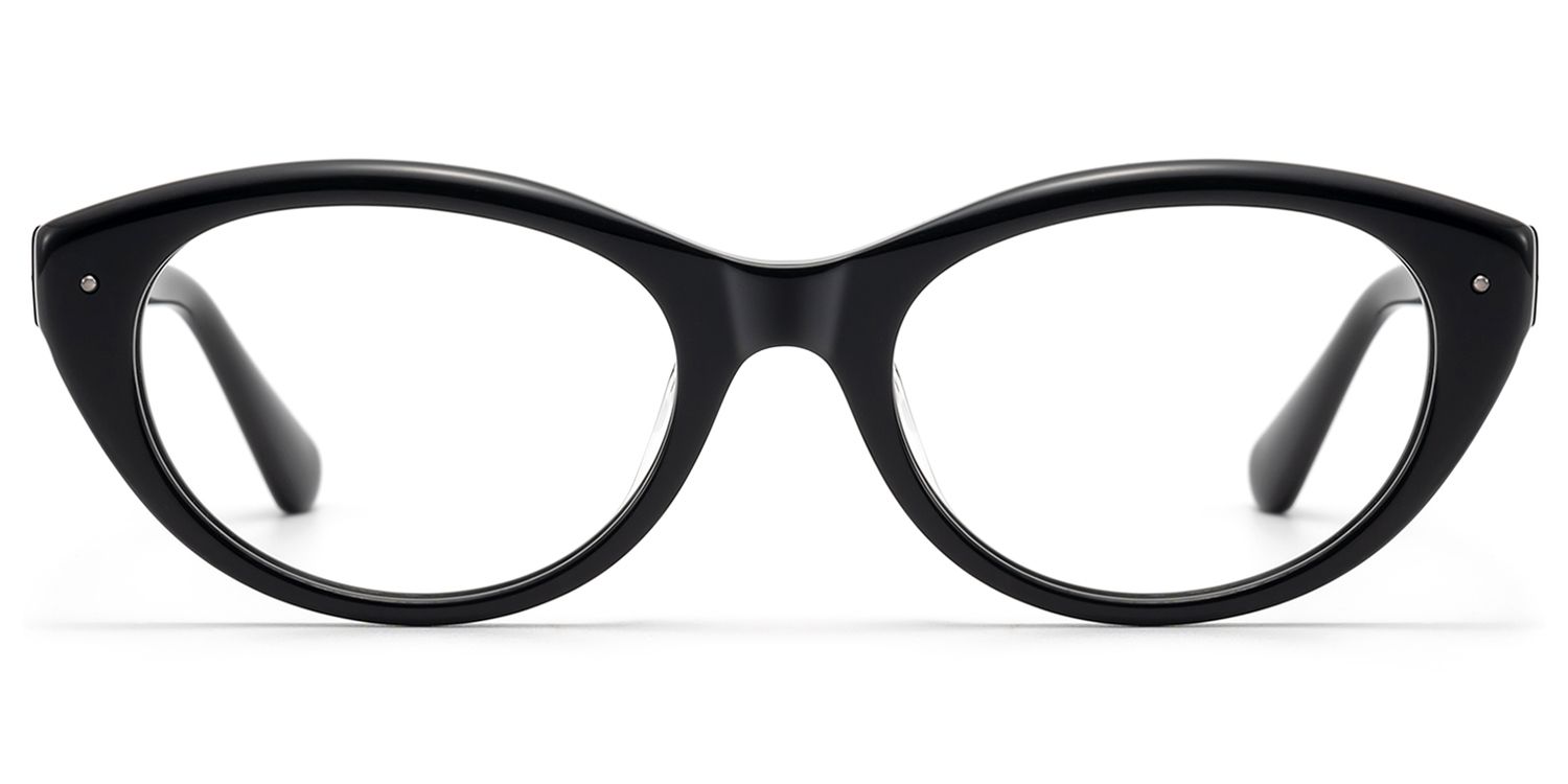 Frame Size of Vael - Classic Thick Black Cat Eye Frames | Vooglam