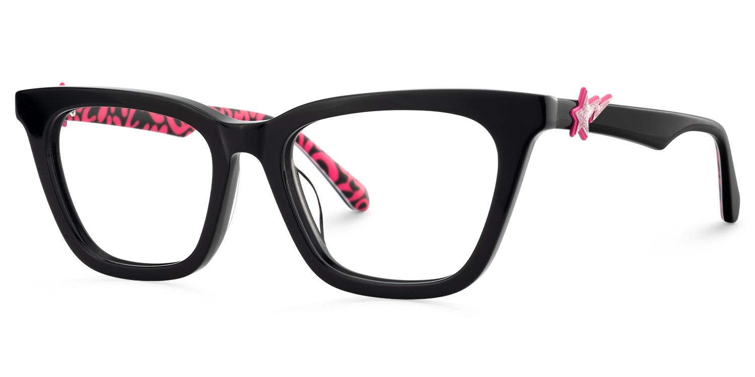 Jaiana - Cat Eye Black Eyeglasses | Vooglam Front View
