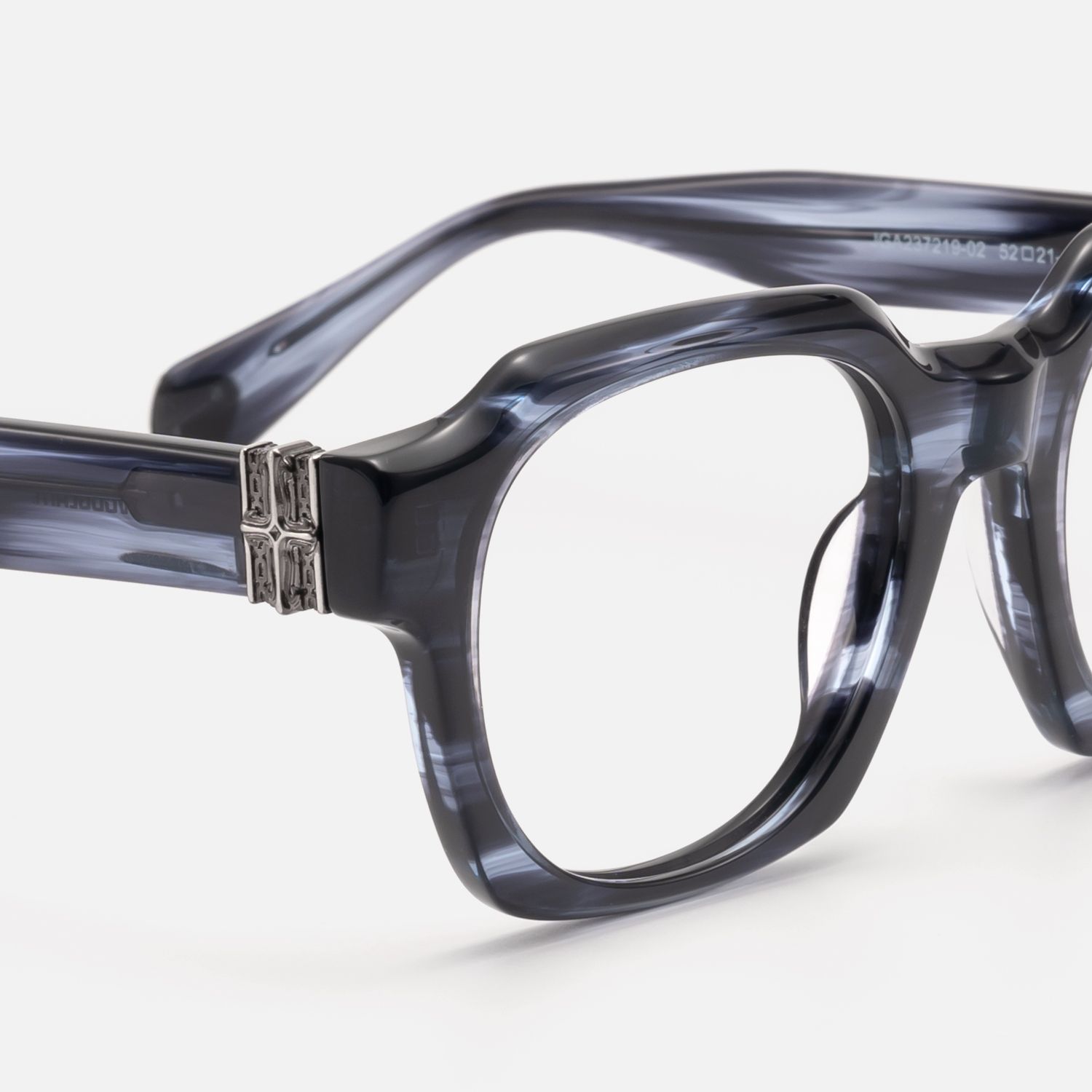 Vernon - Clear Dark Blue Fluid Texture Glasses | Vooglam Design Details