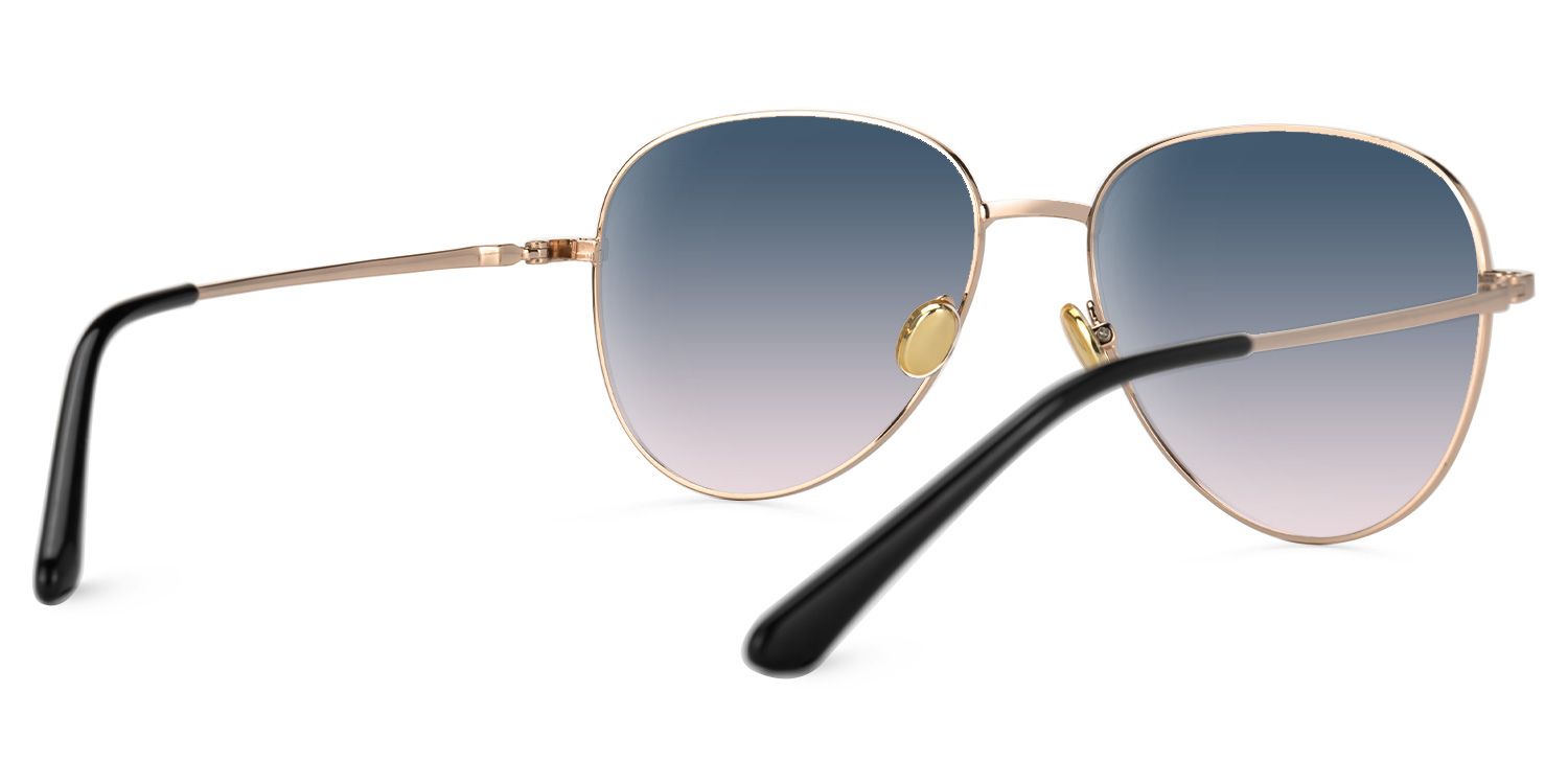 Elsbeth - Aviator Black Sunglasses | Vooglam Side View