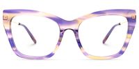 Madelina - Cat Eye Purple Eyeglasses | Vooglam Angle View