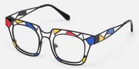 Mondrian - Square Black Eyeglasses | Vooglam Front View