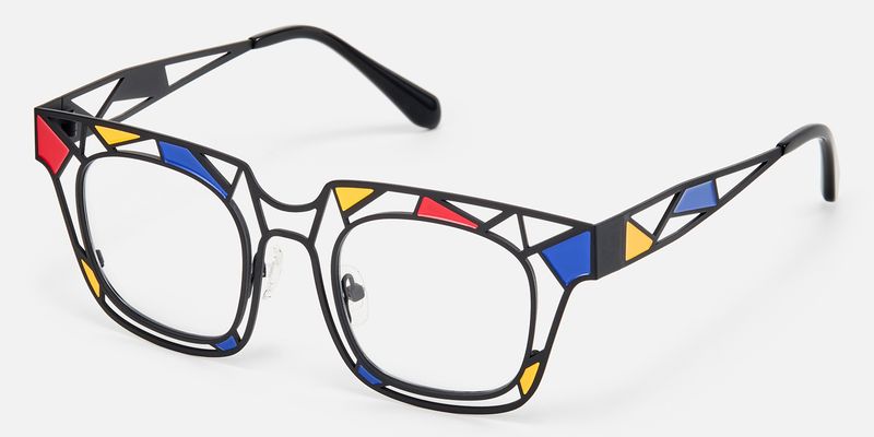 Mondrian - Square Black Eyeglasses