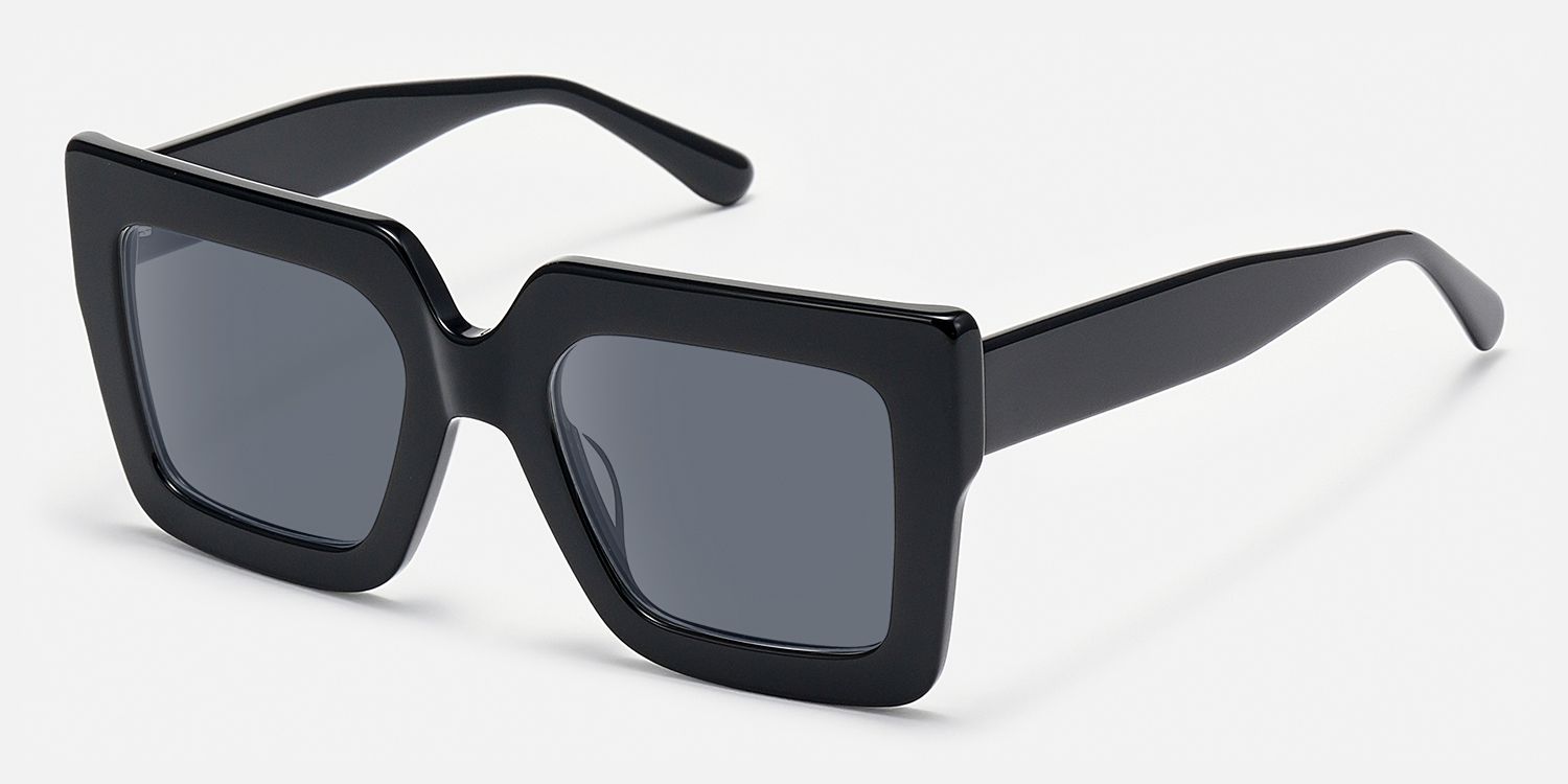 Charisse - Square Black Sunglasses | Vooglam Front View