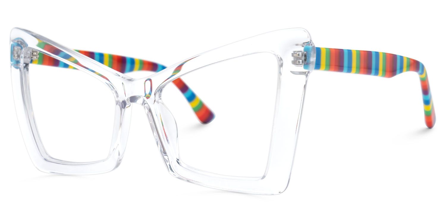 Elidius - Cat Eye Crystal Eyeglasses by Vooglam - Front View