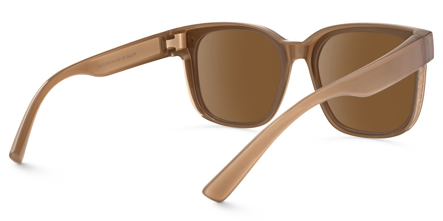 Madesh - Square Brown Fit Over Sunglasses | Vooglam Side View