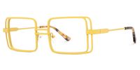 Fergus - Rectangle Yellow Eyeglasses | Vooglam Front View