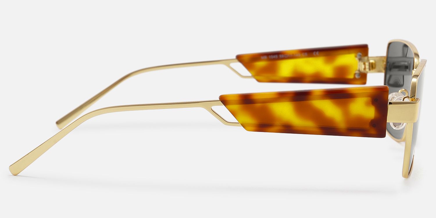 Rogue - Rectangle Gold Sunglasses | Vooglam Side View