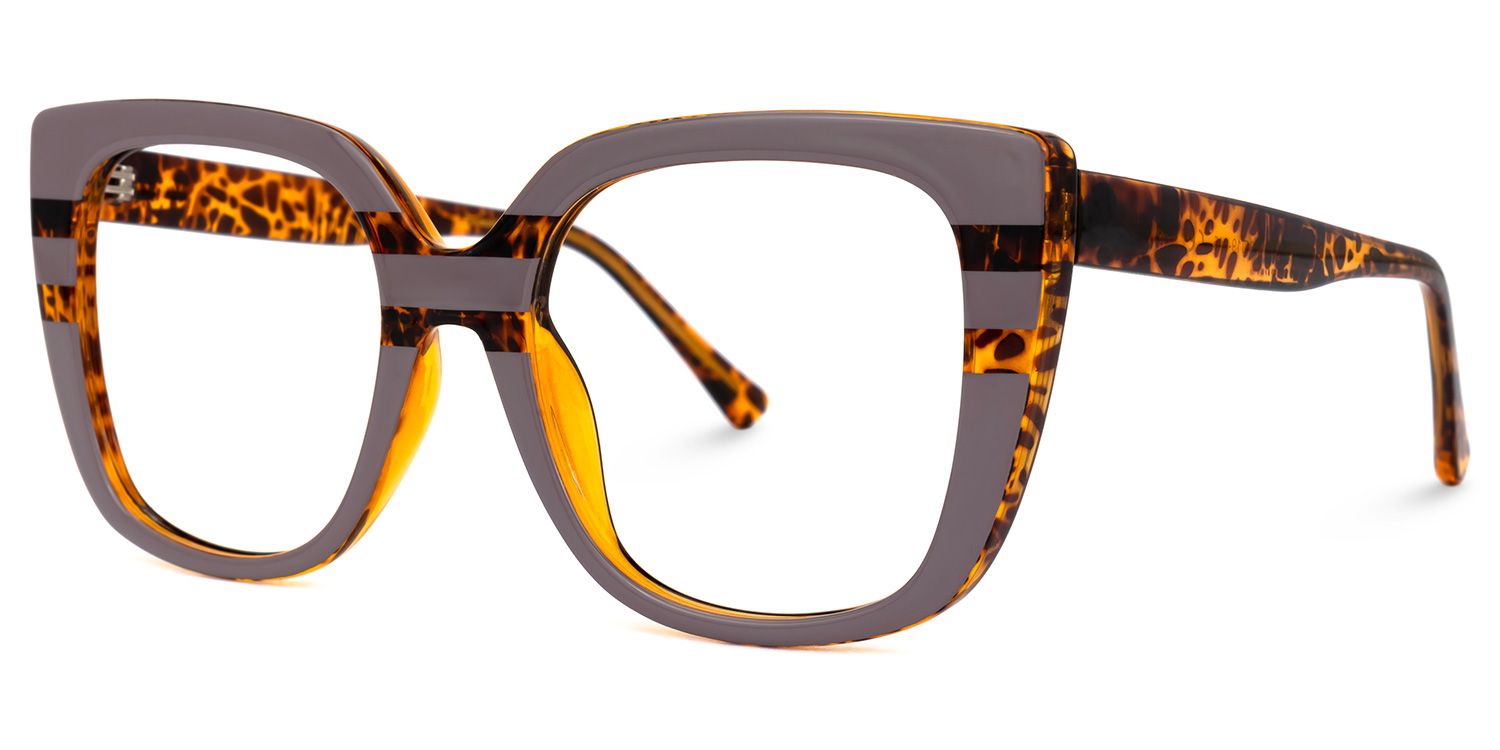 Sargent - Vintage Mauve Square Eyeglasses by Vooglam - Front View