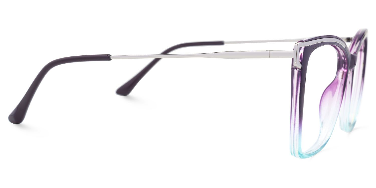 Eliel - Square Blue/Purple Eyeglasses | Vooglam 4