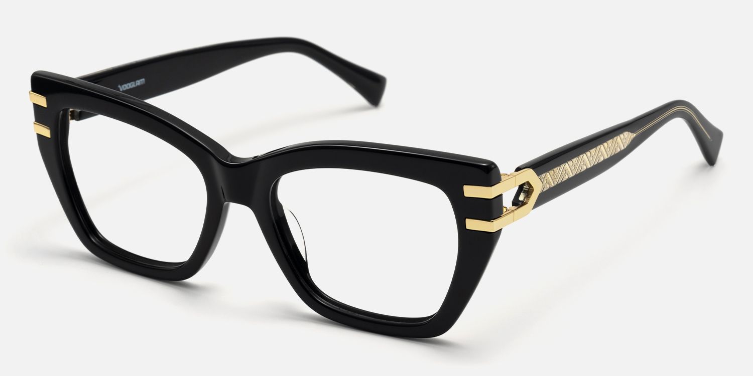 Warrior - Butterfly Black Eyeglasses | Vooglam Front View