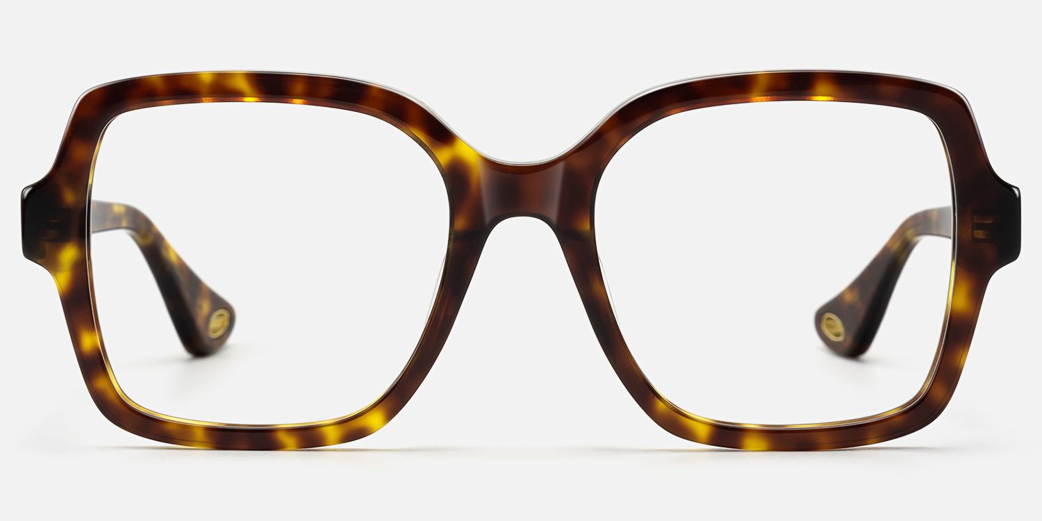 Meridian - Oversized Boho Square Tortoise Glasses | Vooglam Angle View