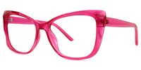 Raquel - Bold Hot Pink Square Frame Glasses | Vooglam Front View