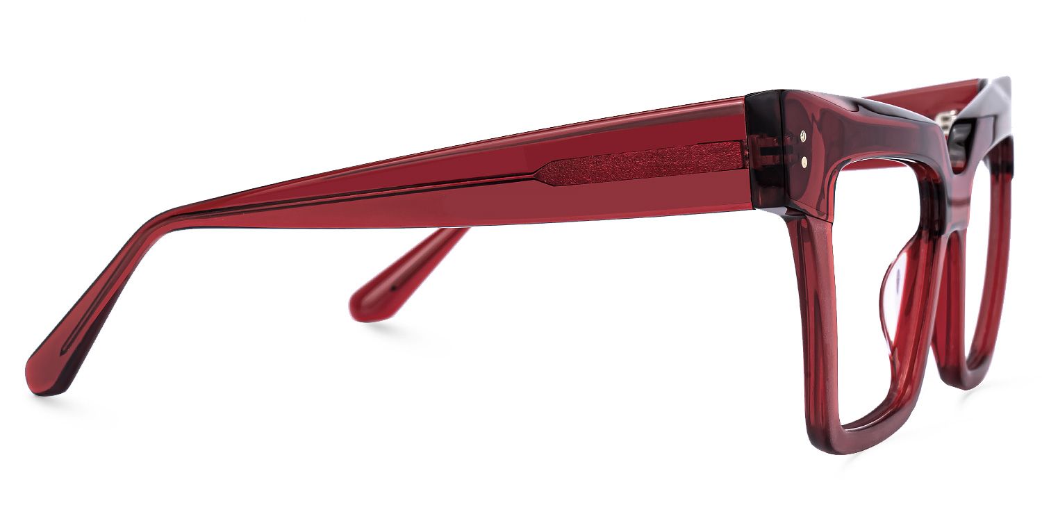 Ibernia - Rectangle Red Eyeglasses | Vooglam 4