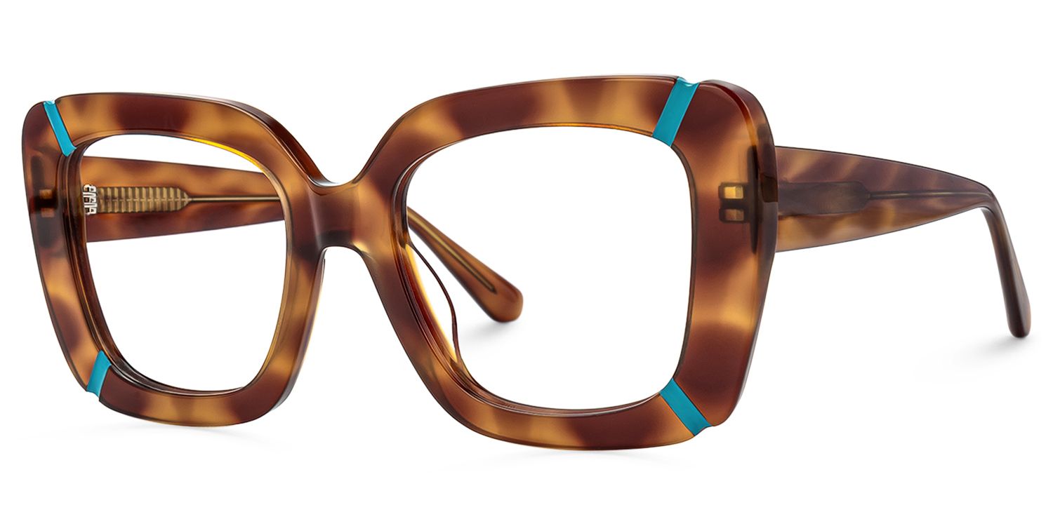 Romey - Square Tortoise Eyeglasses | Vooglam Front View