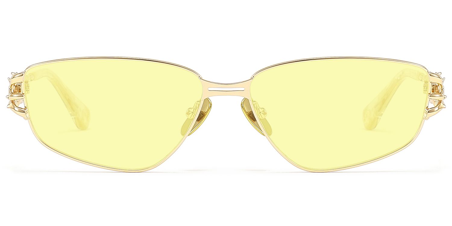 Spine - Gold Yellow Tinted Sunglasses | Vooglam Product Details 1