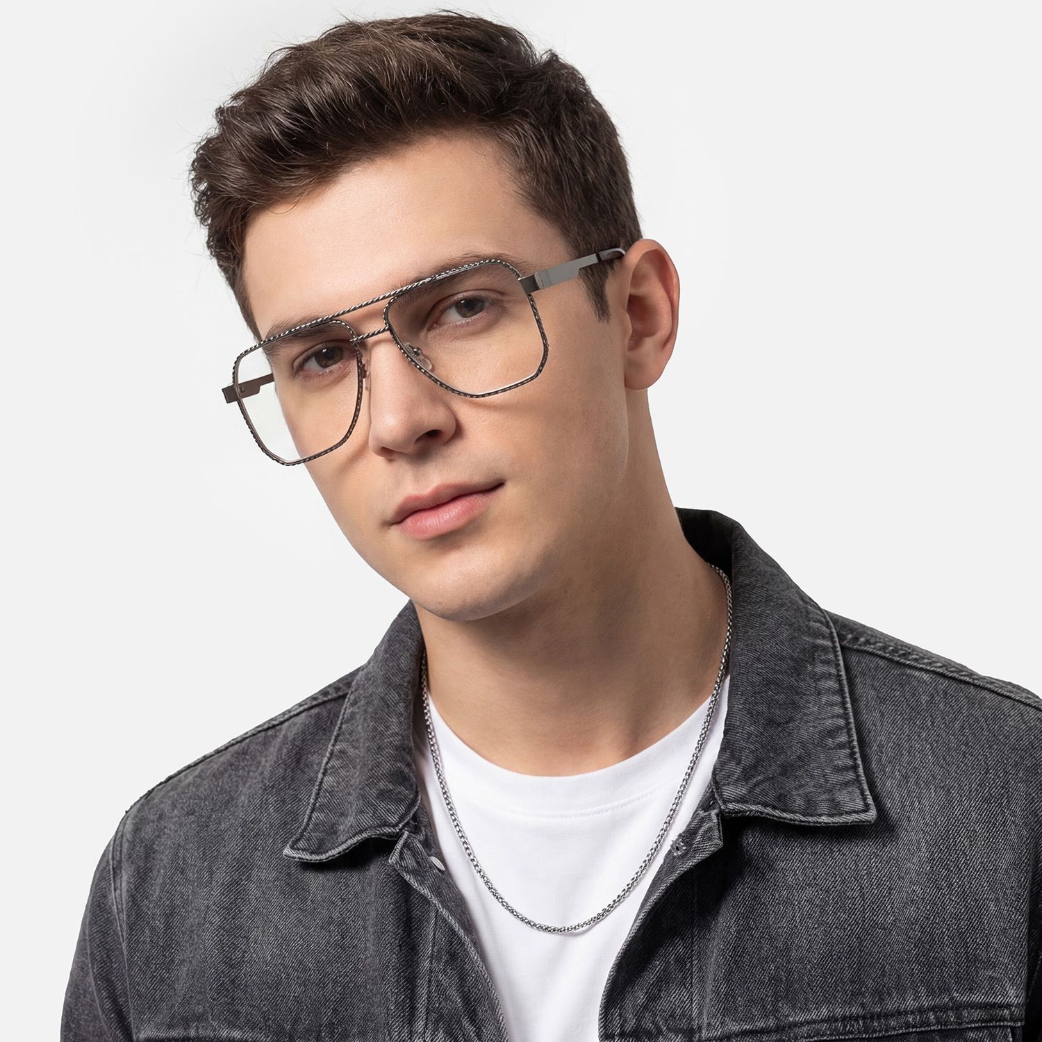 Explore the design story of Fidelina - Aviator Silver Eyeglasses | Vooglam
