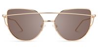 Selina Gold Rim Fashion Aviator Sunglasses Frames | Vooglam Angle View