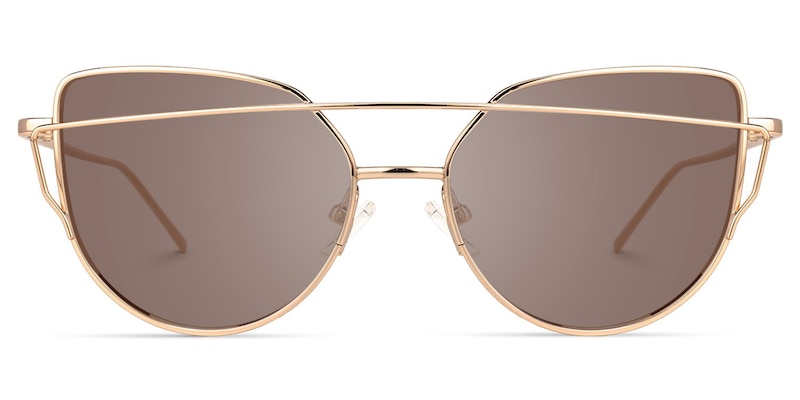 Selina Gold Rim Fashion Aviator Sunglasses Frames