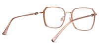 Denji - Geometric Champagne Eyeglasses | Vooglam Side View