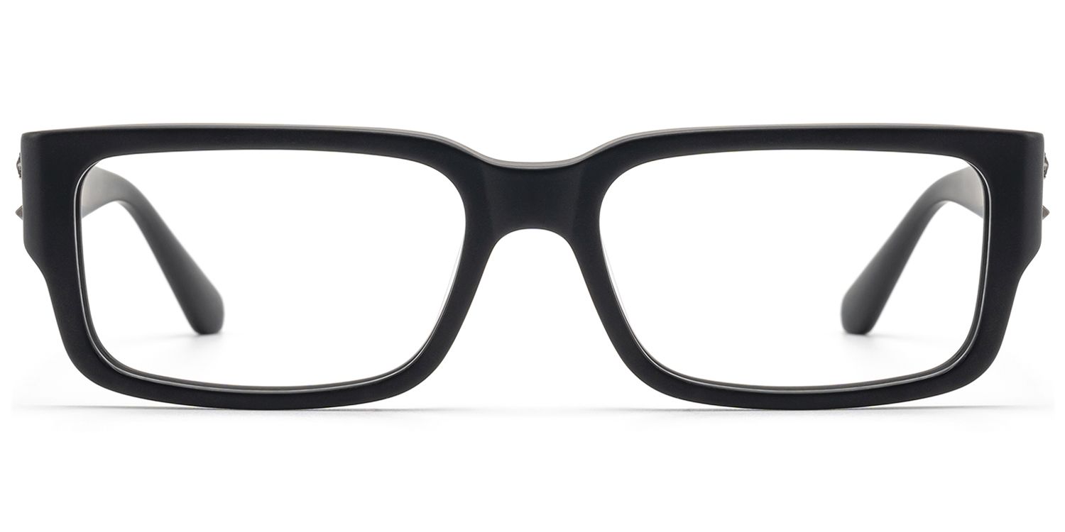 Frame Size of Drexen - Matte Black Acetate Rectangle Frames | Vooglam