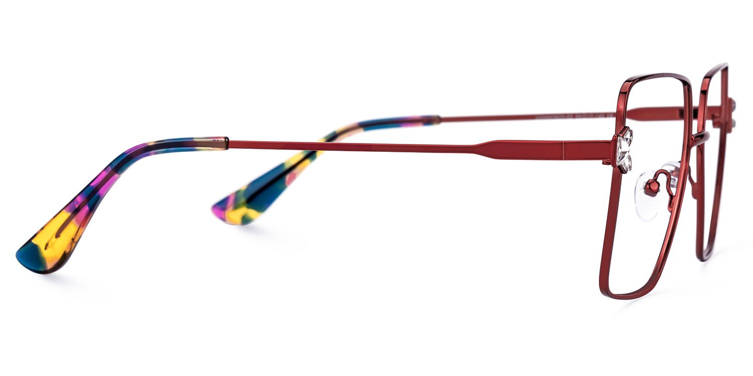 Fevziye - Square Red Eyeglasses product detail 4