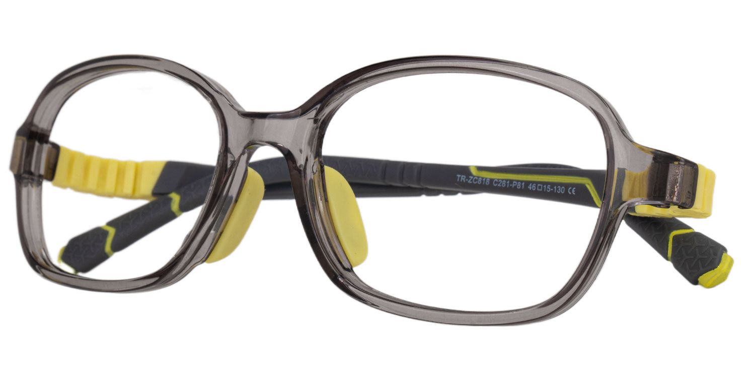 Sloane - Rectangle Grey Kids Eyeglasses | Vooglam Front View