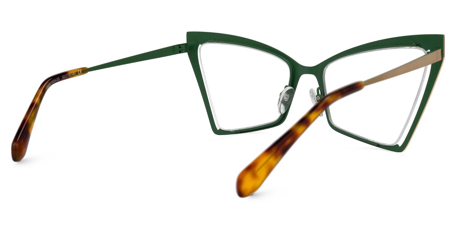 Ekram - Butterfly Green/Gold Eyeglasses | Vooglam Side View