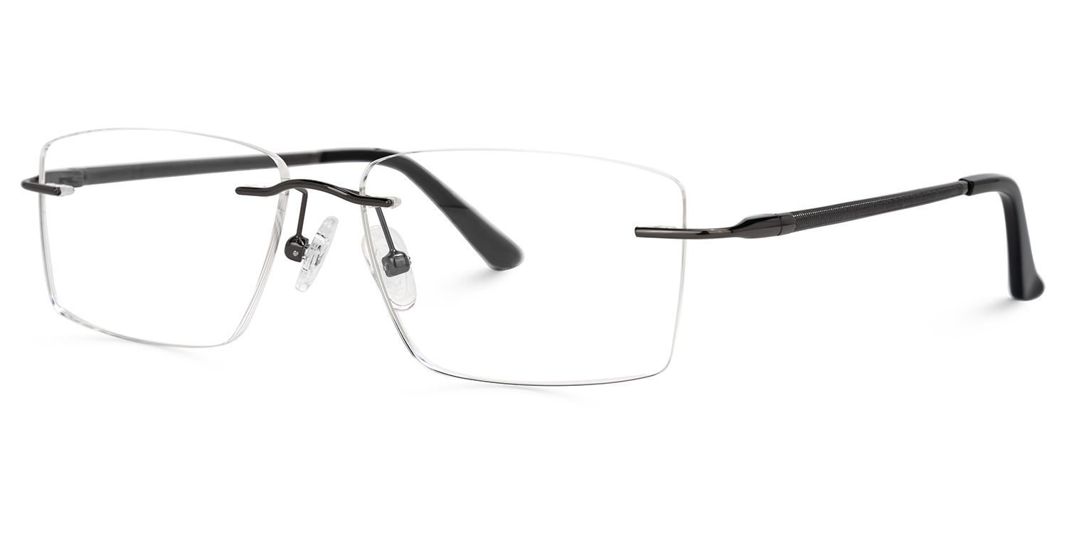 Eilley - Rectangle Grey Eyeglasses | Vooglam Front View
