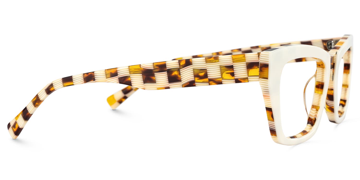 Lola - Rectangle Yellow Eyeglasses