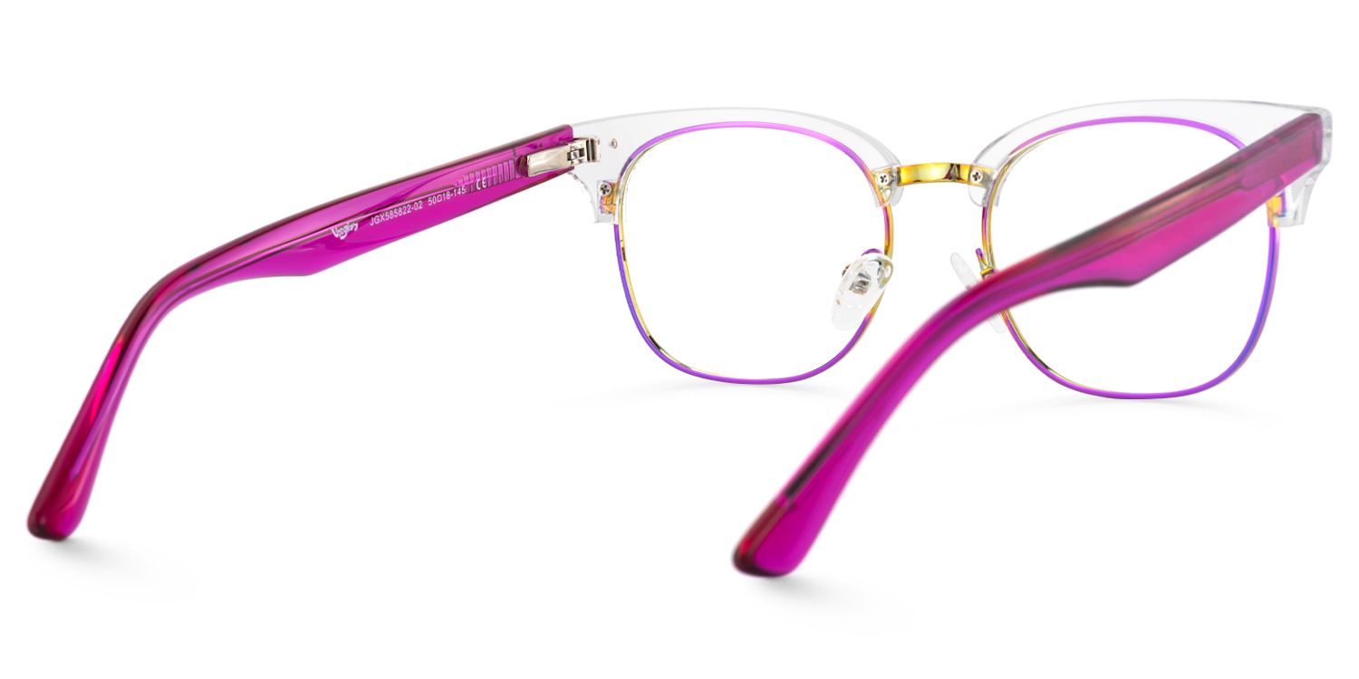 Pascale - Browline Purple Eyeglasses | Vooglam Side View