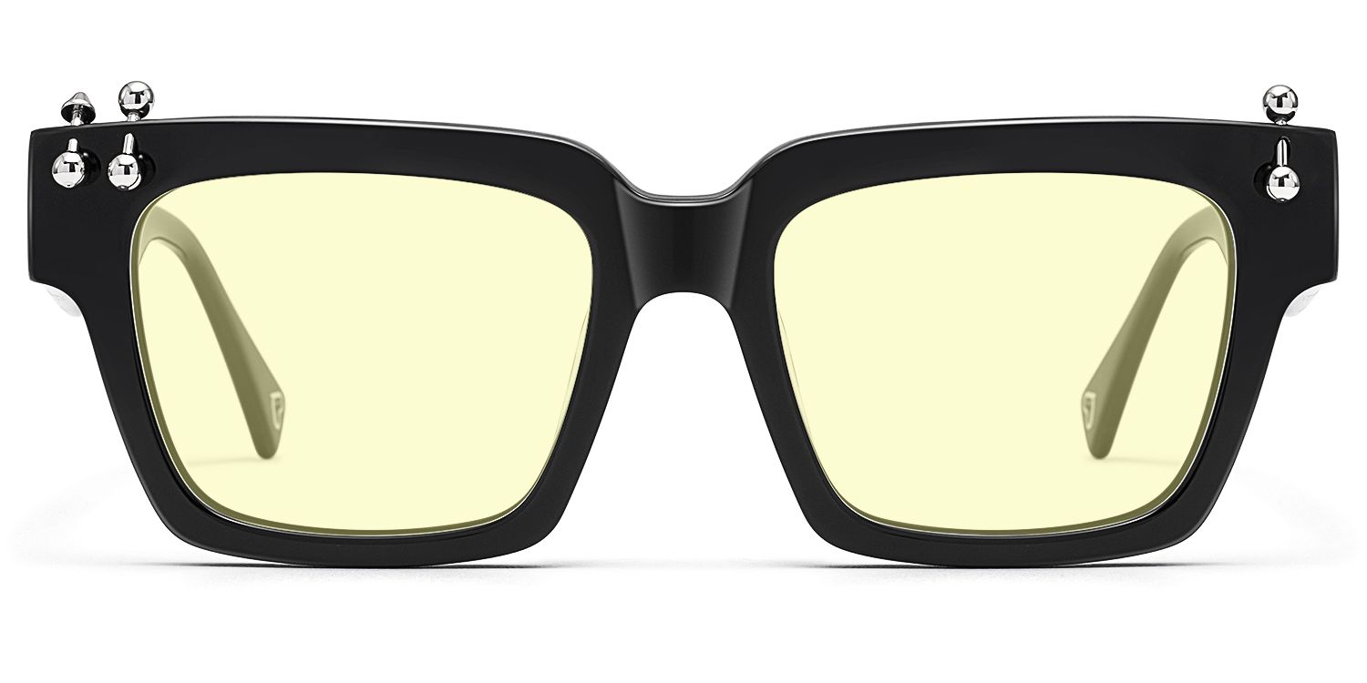 Frame Size of PIERCE - Sleek Square Black Sunglasses | Vooglam
