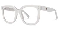 Ellema - Square White Eyeglasses | Vooglam Front View