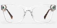 Adinkra - Square Transparent Eyeglasses | Vooglam Angle View