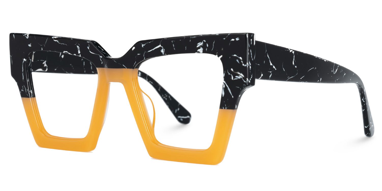 Eleora - Square Brown/Tortoise Eyeglasses by Vooglam - Front View
