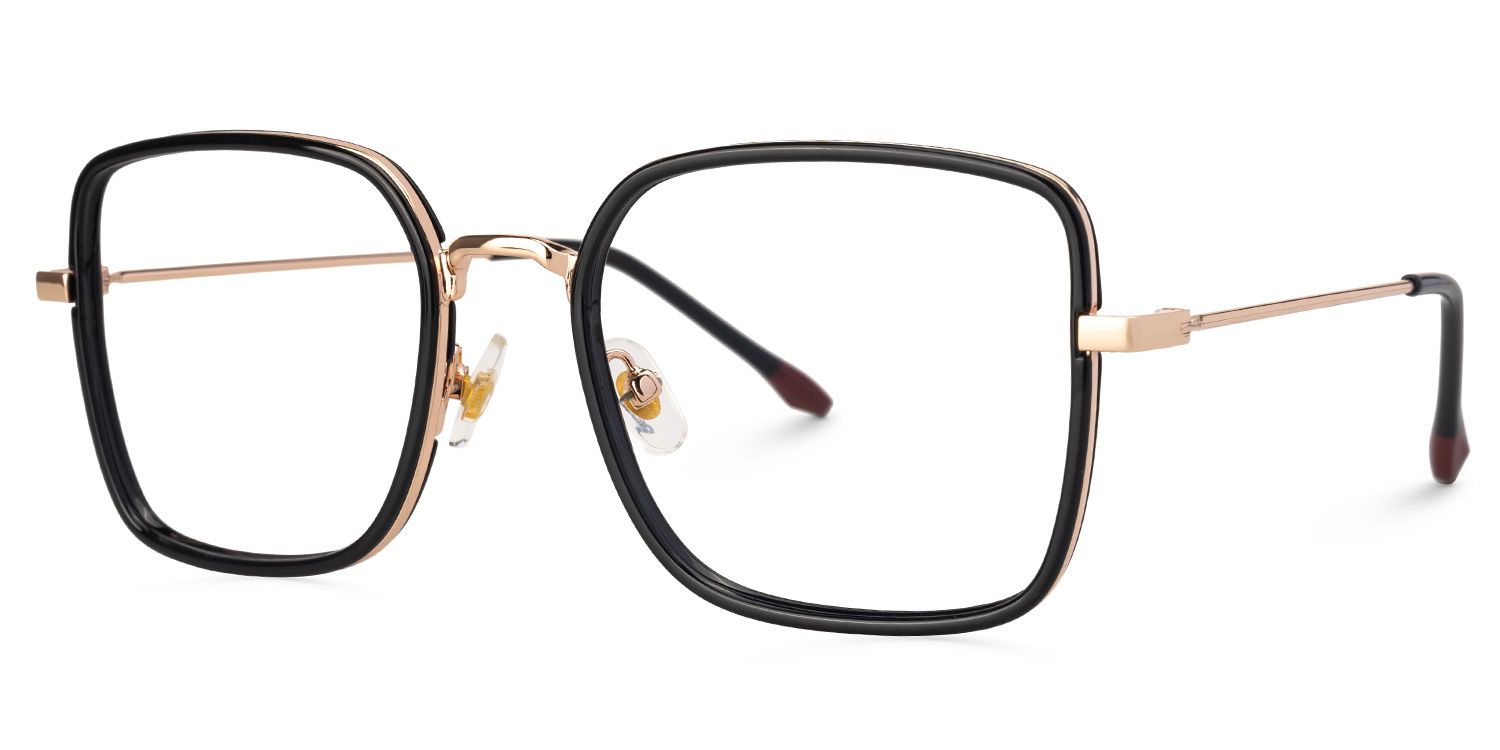 Faber - Square Black Eyeglasses | Vooglam Front View