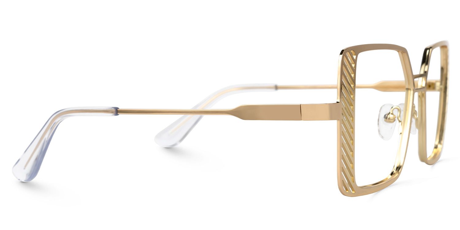 Eirene - Square Gold Eyeglasses | Vooglam 4