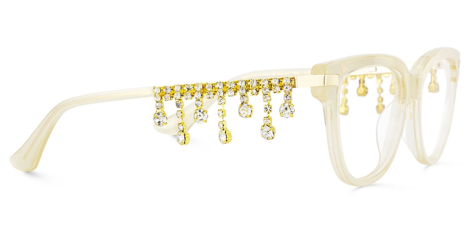 Reverie - Cat Eye Champagne Eyeglasses by Vooglam - Product View 4